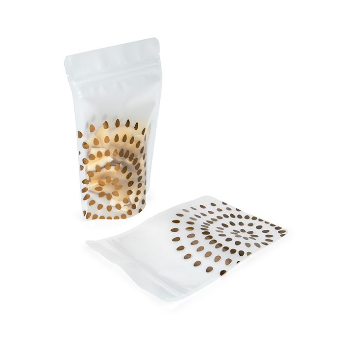 Stand Up Pouches Gold Frosted Bloom 13x7,9x20,6 cm (25 pieces) [ZBGSW3BG]