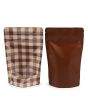 Stand Up Pouches Kraft/ Brown Plaid 13x7,9x20,6 cm (25 pieces) [ZBGSW3BRP]