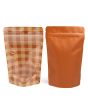 Stand Up Pouches kraft Transparent/Burnt Orange Plaid 13x7,9x20,6 cm (25 pieces) [ZBGSW3OP]