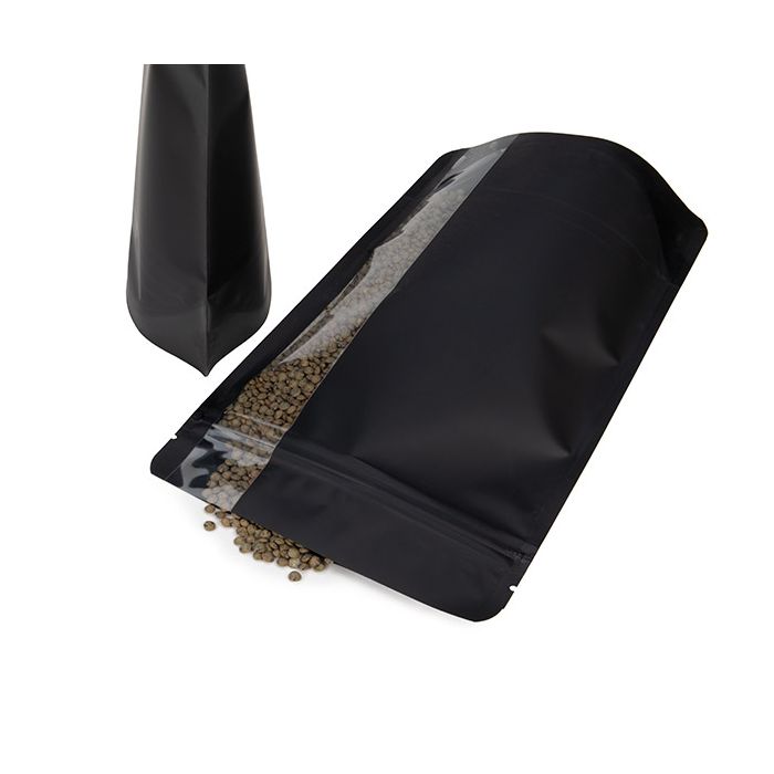 Stand Up Pouches Matte Black With Vertical Window 14,9x8,9x23,2 cm (100 pieces) [ZBGV7MB]