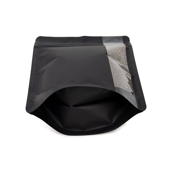 Stand Up Pouches Matte Black With Vertical Window 14,9x8,9x23,2 cm (100 pieces) [ZBGV7MB]