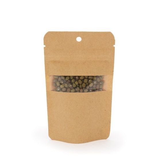 Stand Up Pouches Kraft 8x5x13cm | 28 grams with hang hole (100 pieces) [ZBGW1KH]