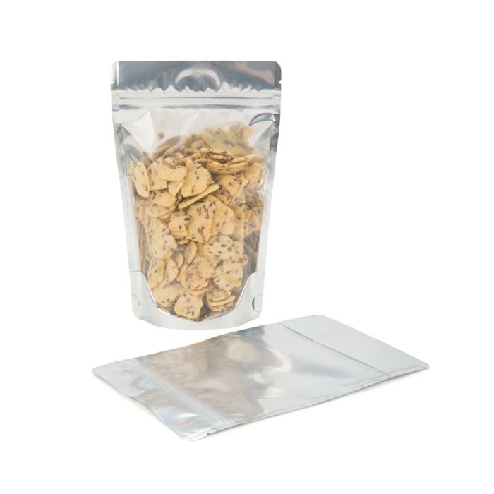 Stand Up Pouches Transparent/White 8x5x13cm | grams (100 pieces) [ZBGW1]