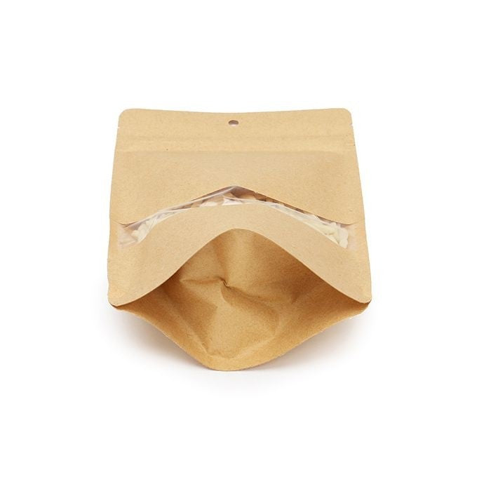 Stand Up Pouches Kraft 10x6x15cm | 57 grams with hang hole (100 pieces) [ZBGW2KH]