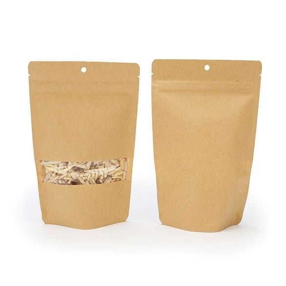 Stand Up Pouches Kraft 13x8x20.5cm | 113 grams with Hang Hole (100 pieces) [ZBGW3KH]