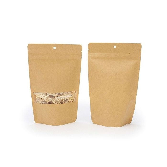Stand Up Pouches Kraft 10x6x15cm | 57 grams with hang hole (100 pieces) [ZBGW2KH]