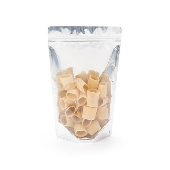 Stand Up Pouches Transparent/White 17x9x28.5cm | 340 grams with hang hole (100 pieces) [ZBGW4H]