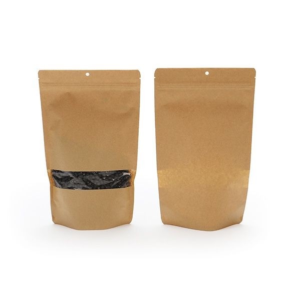 Stand Up Pouches Kraft 17x9x28.5cm | 340 grams With hang hole (100 pieces) [ZBGW4KH]