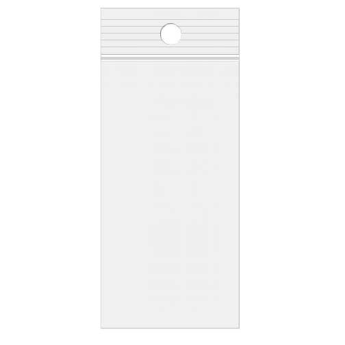 Grip Seal Bags with Hang hole 5x15cm Crystal Clear PP 50 micron (100 pieces) [ZR26]