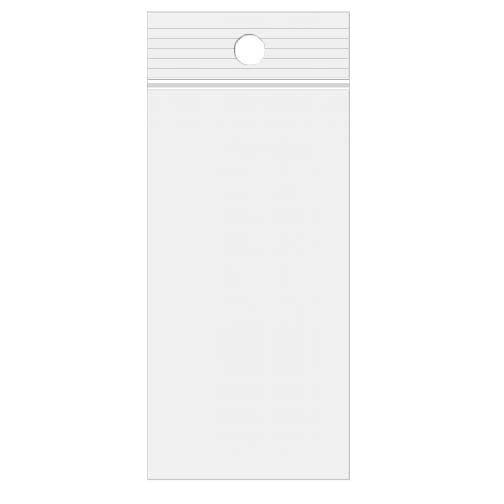Grip Seal Bags with Hang hole 10x25.5cm Crystal Clear PP 50 micron (100 pieces) [ZR410]
