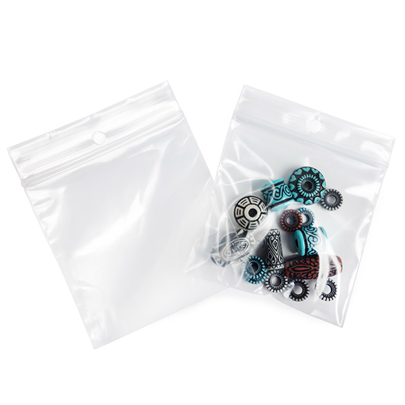 Grip Seal Bags with Hang hole 7.5x7.5cm PE 50 micron (100 pieces) [2PR33]