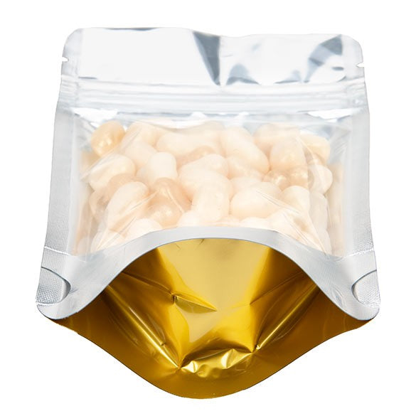Stand Up Pouches Transparent/Gold 9.5x5.7x15.7cm | 57 grams (100 pieces) [ZBGG35]