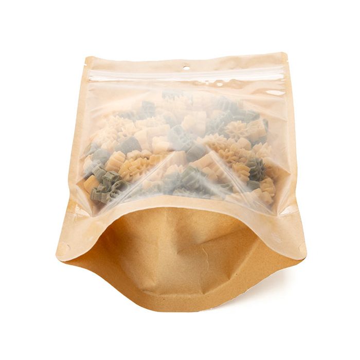 Stand Up Pouches Transparent/Kraft 17,1x8,9x28,6cm With Hanghole (100 Pieces) [ZBGKC4H]