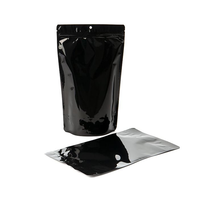 Stand Up Pouches Black 17,1x8,9x28,6cm With Hanghole (100 Pieces) [ZBGM4BH]
