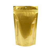 Gold Metallized Zipper Pouch Bags 17 x 9 x 28,5 cm with hang hole