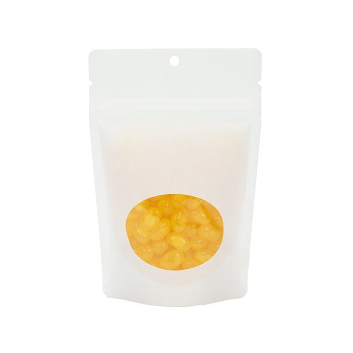 Stand Up Pouches White kraft With Oval Window 10,2x6x15,2cm With Hanghole