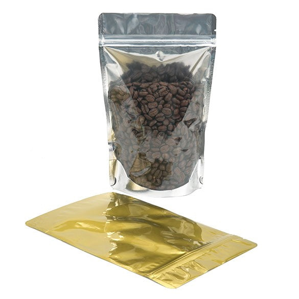 Stand Up Pouches Transparent/Gold 14.6x7.9x23cm | 170 grams (100 pieces) [ZBGG58]
