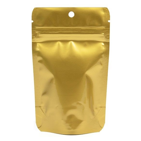 Stand Up Pouches Gold 8x5x13cm | 28 grams With hang hole (100 pieces) [ZBGM1GH]
