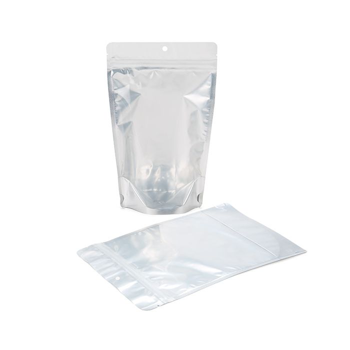 Stand Up Pouches Silver 14,9x8,9x23,2cm With Hanghole (100 Pieces) [ZBGS7H]