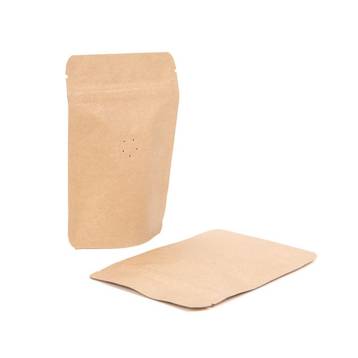 Stand Up Pouches Kraft 10,2x6x15,2cm w/Valve (100 Pieces) [ZBGM2K]