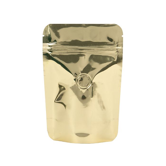 Stand Up Pouches Gold 10,2x6x15,2cm w/Valve (100 Pieces) [ZBGM2SGV]