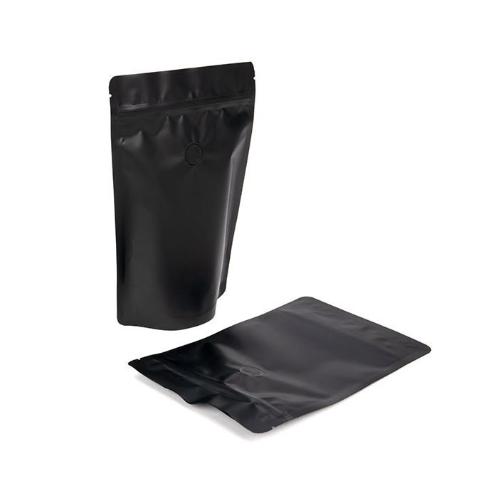 Stand Up Pouches Black 14,9x8,9x23,2cm w/Valve (100 Pieces) [ZBGM7MBV]
