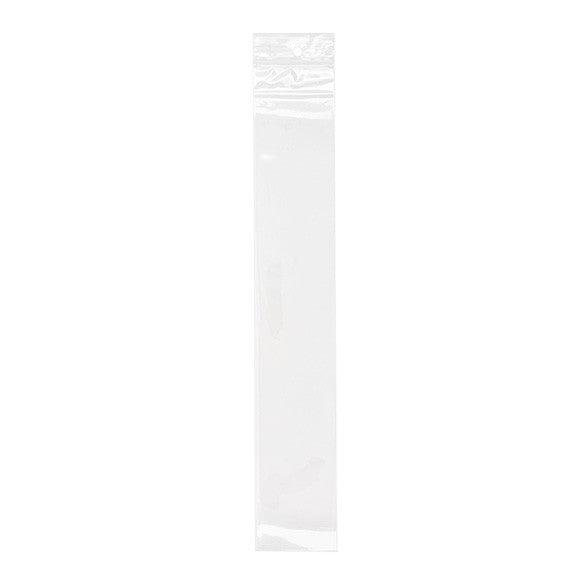 Grip Seal Bags with Hang hole 5x30.5cm Crystal Clear PP 50 micron (100 pieces) [ZR212]