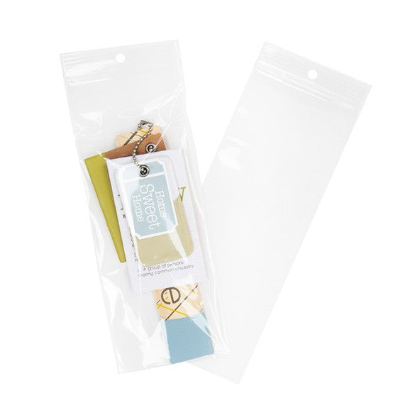 Grip Seal Bags with Hang hole 7.5x20.5cm Crystal Clear PP 50 micron (100 pieces) [ZR38]