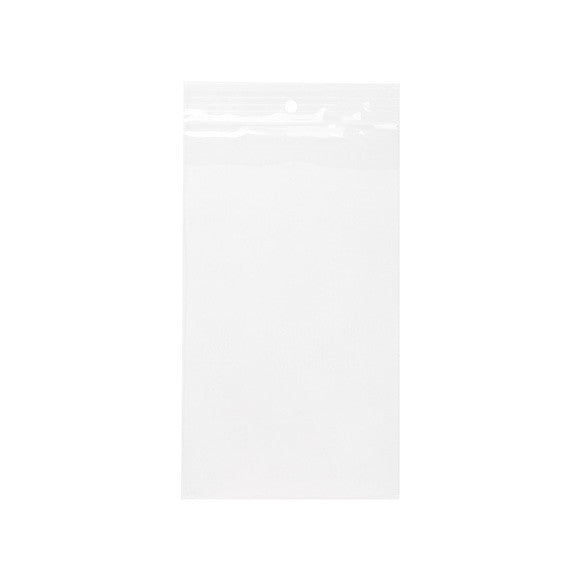 Grip Seal Bags with Hang hole 10x18cm Crystal Clear PP 50 micron (100 pieces) [ZR47]