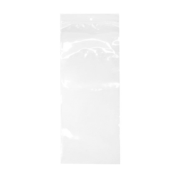 Grip Seal Bags with Hang hole 12.5x30.5cm Crystal Clear PP 50 micron (100 pieces) [ZR512]
