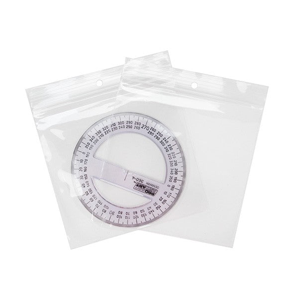 Grip Seal Bags with Hang hole 12.5x12.5cm Crystal Clear PP 50 micron (100 pieces) [ZR55]