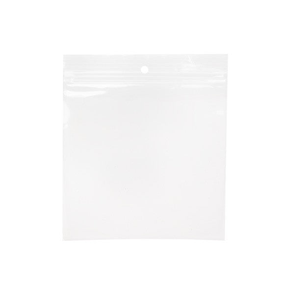 Grip Seal Bags with Hang hole 12.5x12.5cm Crystal Clear PP 50 micron (100 pieces) [ZR55]