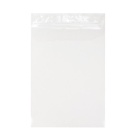 Grip Seal Bags with Hang hole 12.5x18cm Crystal Clear PP 50 micron (100 pieces) [ZR57]