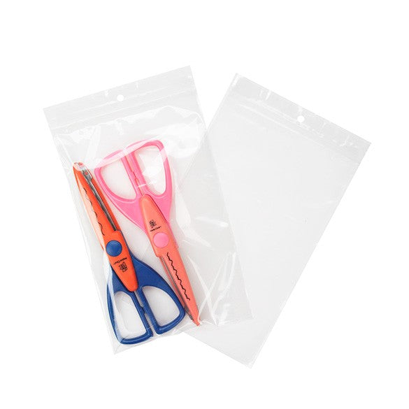 Grip Seal Bags with Hang hole 12.5x20.5cm Crystal Clear PP 50 micron (100 pieces) [ZR58]