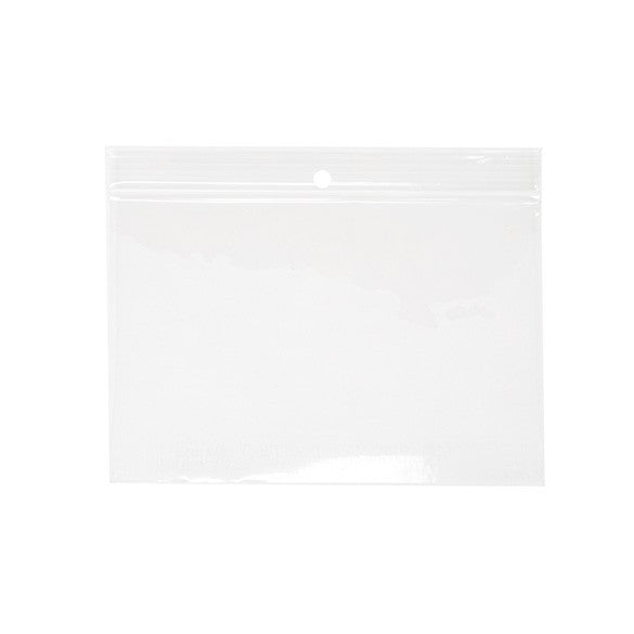 Grip Seal Bags with Hang hole 15x10cm Crystal Clear PP 50 micron (100 pieces) [ZR64]