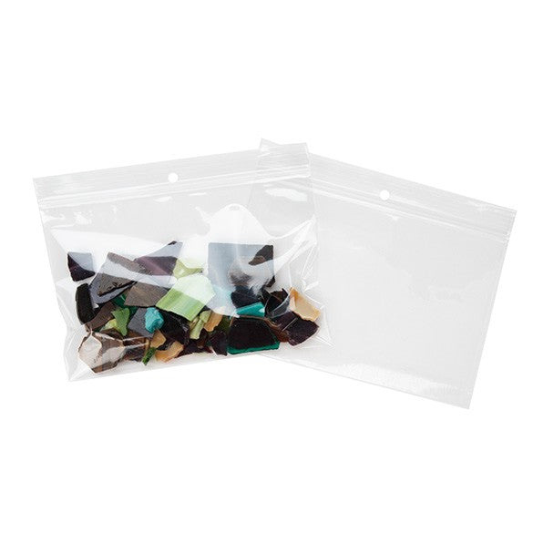 Grip Seal Bags with Hang hole 15x10cm Crystal Clear PP 50 micron (100 pieces) [ZR64]