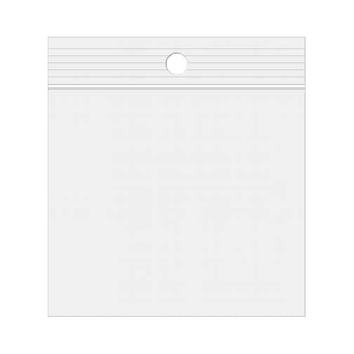 Grip Seal Bags with Hang hole 10x10cm Crystal Clear PP 75 micron (100 pieces) [Z3R44]