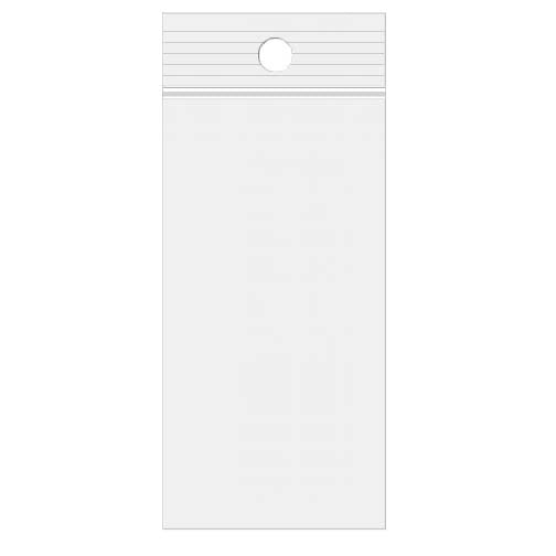Grip Seal Bags with Hang hole 5x30.5cm Crystal Clear PP 50 micron (100 pieces) [ZR212]