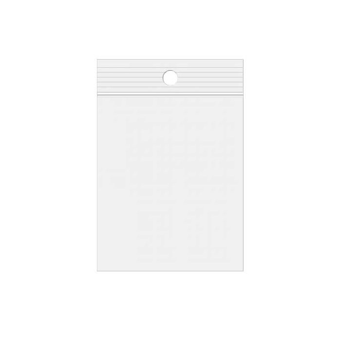 Grip Seal Bags with Hang hole 5x7.5cm Crystal Clear PP 50 micron (100 pieces) [ZR23]