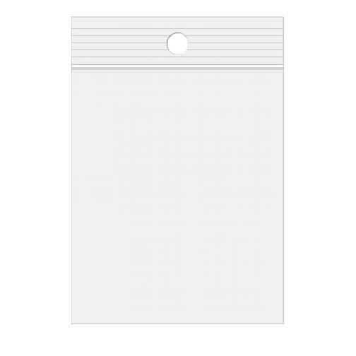 Grip Seal Bags with Hang hole 15x23cm Crystal Clear PP 75 micron (100 pieces) [Z3R69]