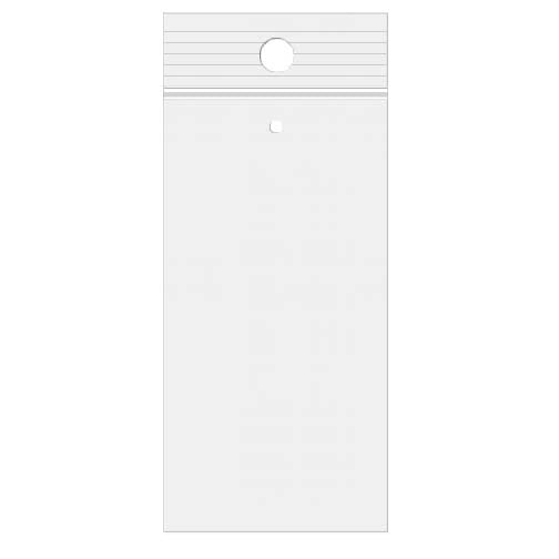 Grip Seal Bags with Hang and Vent-hole 5x30.5cm Crystal Clear PP 50 micron (100 pieces) [ZR212V]