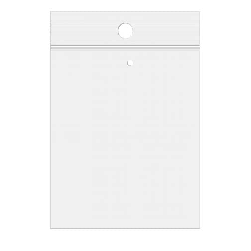 Grip Seal Bags with Hang and Vent-hole 12.5x20.5cm Crystal Clear PP 50 micron (100 pieces) [ZR58V]