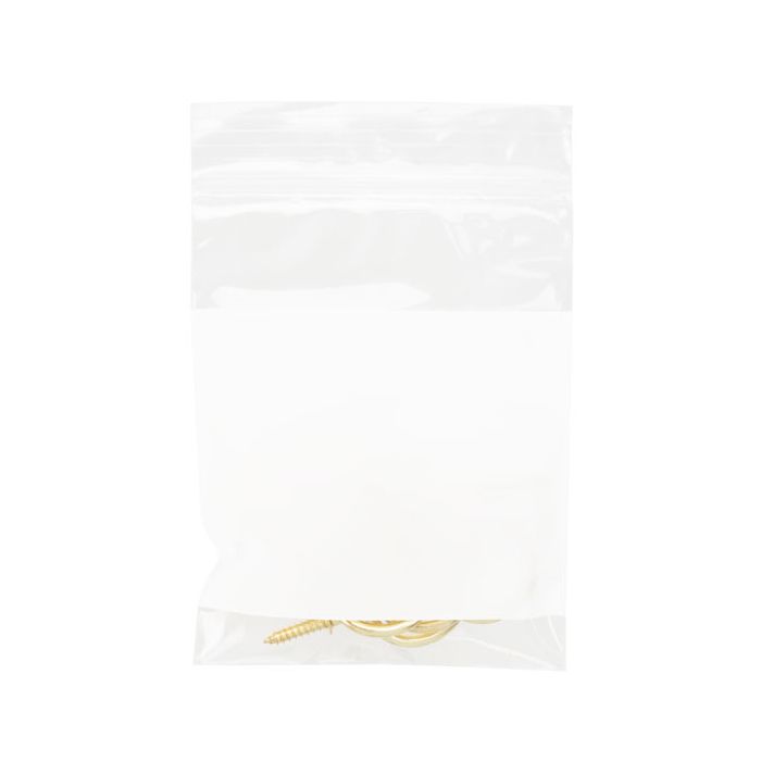 Grip Seal Bags with Write-on-Panel 7.5x10cm Crystal Clear PP 50 micron (100 pieces) [ZWC34]