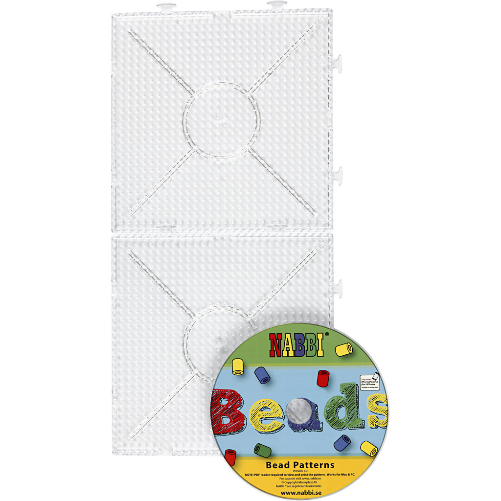 Steckbrett Größe 15x15 cm Transparent großes Kombi-Quadrat 1Stück 