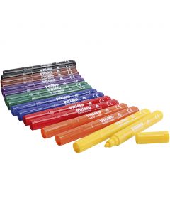 PRIMO Textile Markers, assorted colours, 12x8 pc/ 1 pack [HOB-701298]