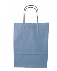 Paper Carrier Bags Pastel Blue 18+8x22cm Kraft 90 grams (50 pieces) [PAM1822PBL]
