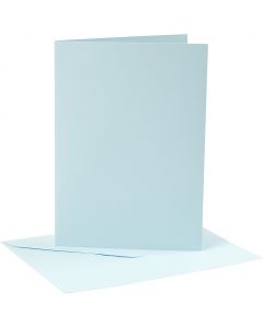 Cards and envelopes, light blue, card size 12,7x17,8 cm, envelope size 13,3x18,5 cm, 220 g, 4 set/ 1 pack [HOB-230564]