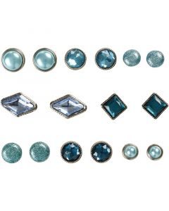 Deco Rivets, size 8-18 mm, blue, 16 pc/ 1 pack [HOB-28310]