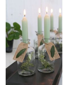 Candle tapered Dusty green 11cm tall (set of 7 pcs) [IFS-32165]