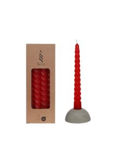 Candles twisted red 19cm high (4 pcs.) [IFS-32231]